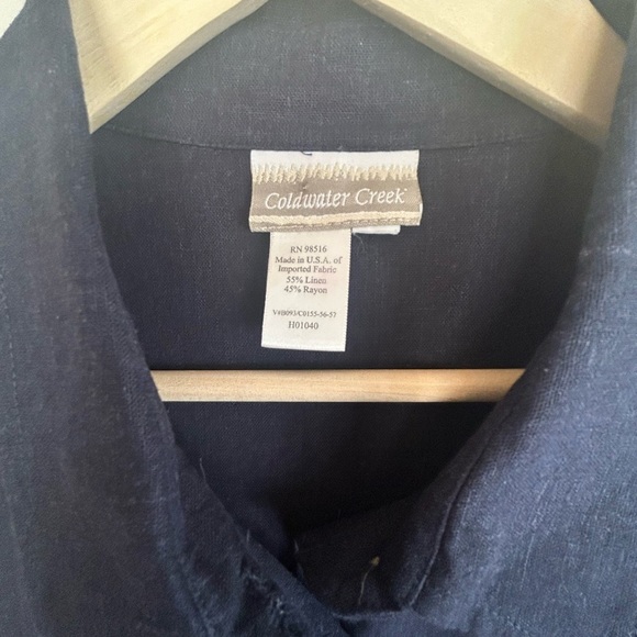 ColdwaterCreek Navy Beachy Sophisticated Sleeveless Preppy Linen Blend Dress XXL - Picture 5 of 10